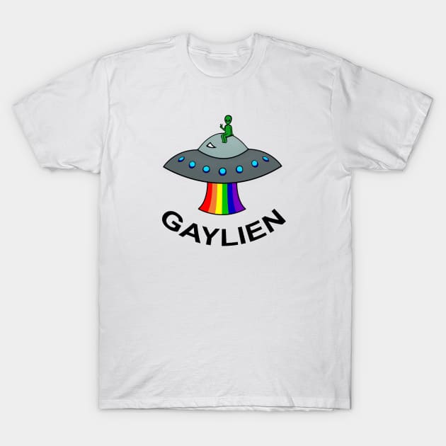 Rainbow Gaylien Pride Alien T-Shirt by MythicalPride